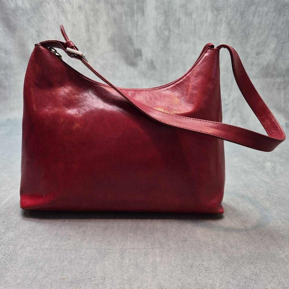 Hobo International Old Money Vintage Minimalist Red Leather Medium Shoulder Bag